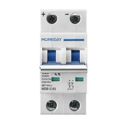 Qualität  MOREDAY DC Mcb Mini Circuit Breaker Dc 550v 2 Pole 32a For Solar PV System 4.5KA usine